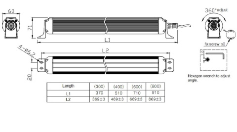 Lampa obrabiarkowa CNC rura M9R 1200mm 40W 240V Lampa obrabiarkowa CNC rura M9R 1200mm 40W 240V